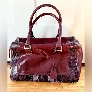 Cole Haan Gracie Snakeskin Satchel in Royal Berry